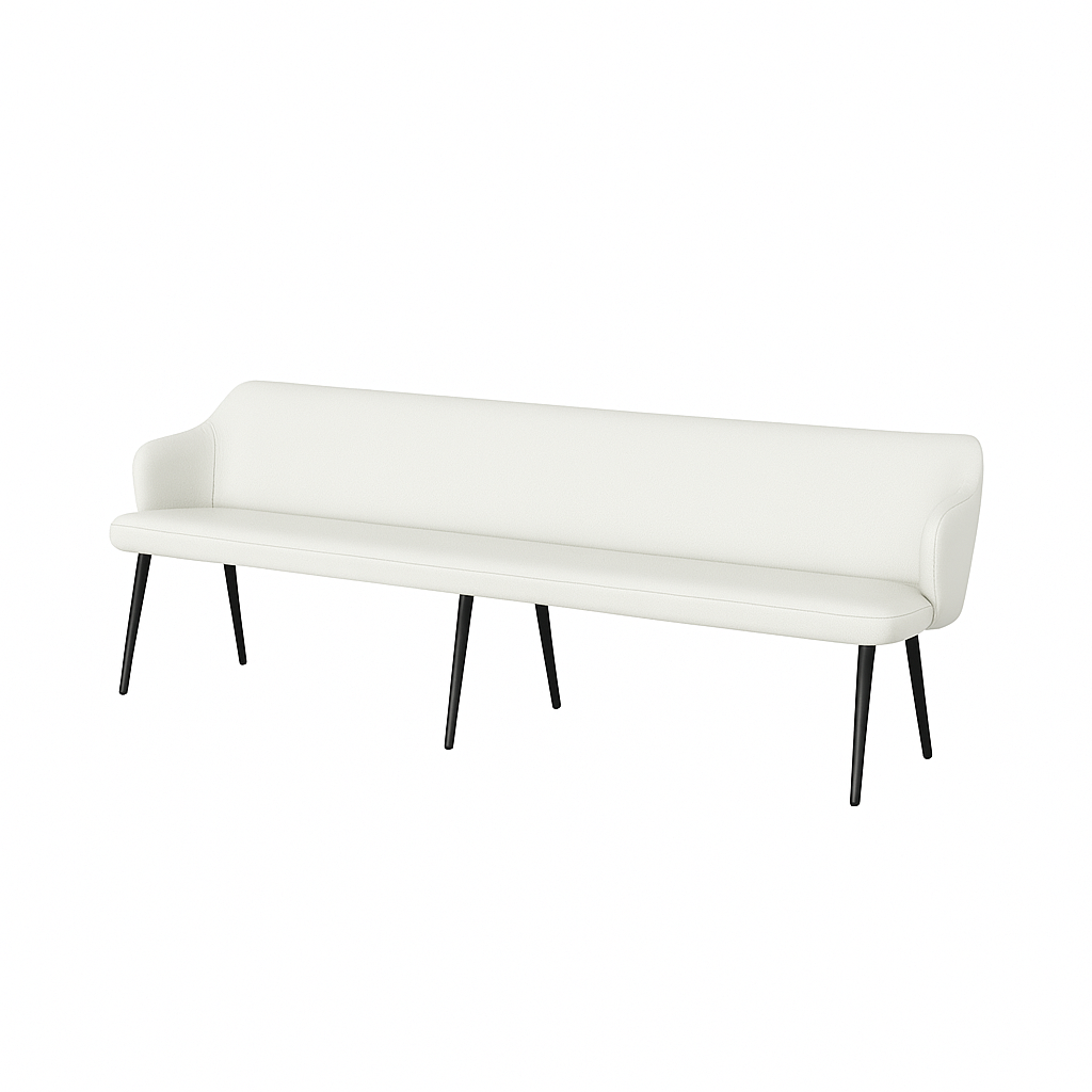 Bancheta piele ZOE culoare ALB