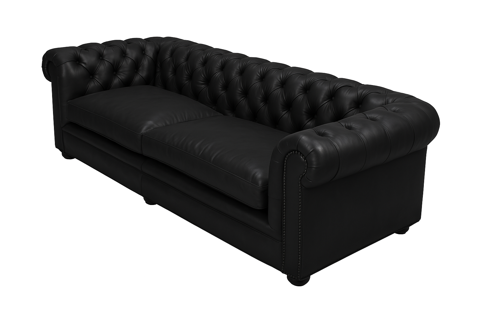 Canapea chesterfield GYMA piele NEGRU