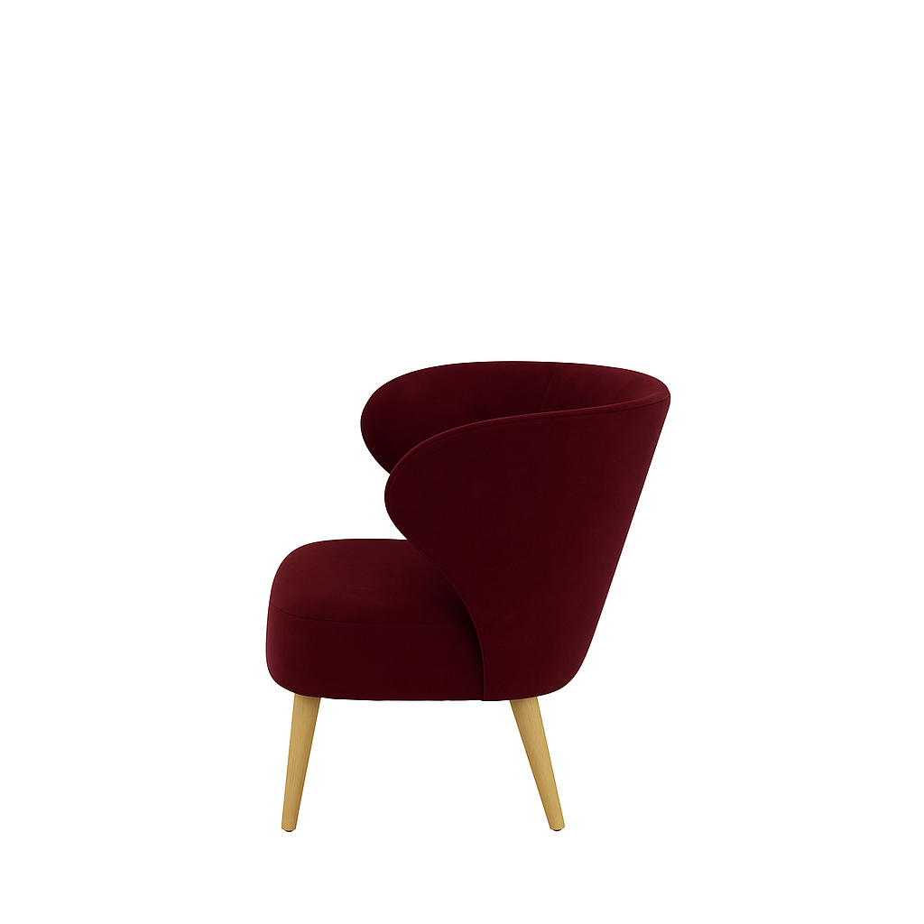 Fotoliu catifea NEAGRA | model CAPRICE