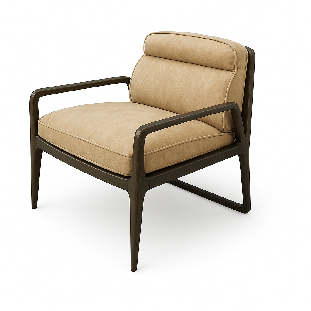 Fotoliu catifea DARI A culoare BEJ