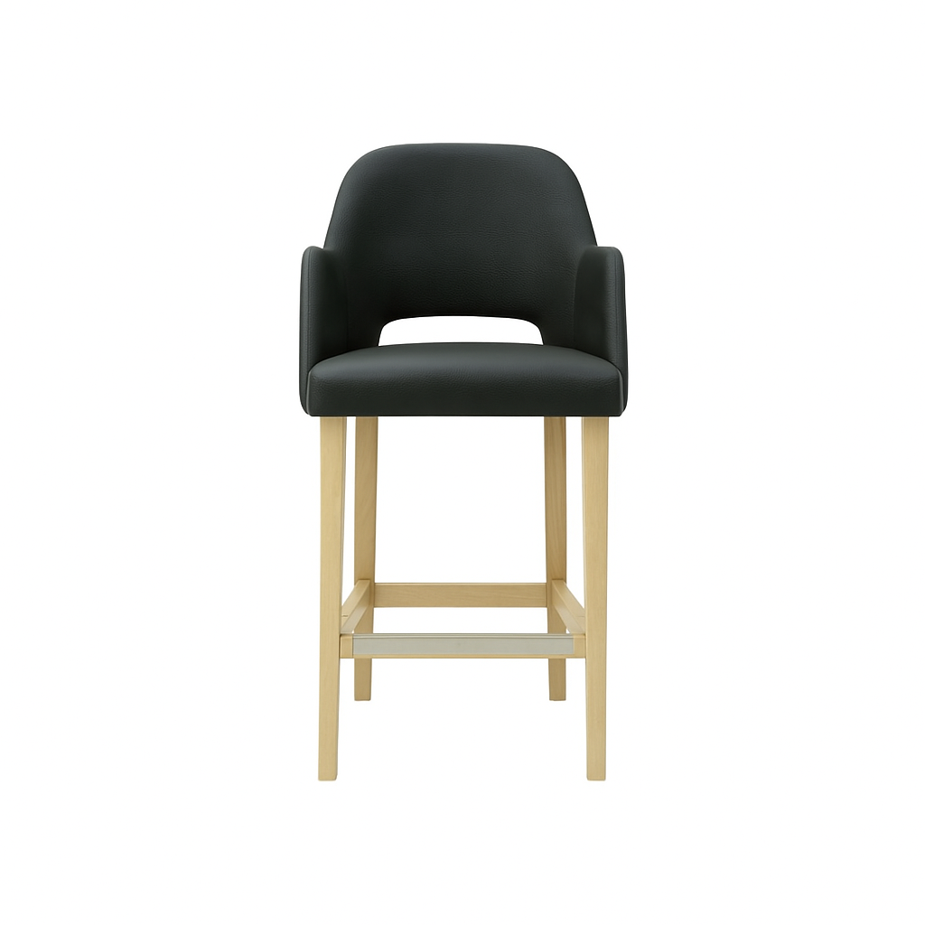 Scaun bar piele naturala BEJ | model APRIL