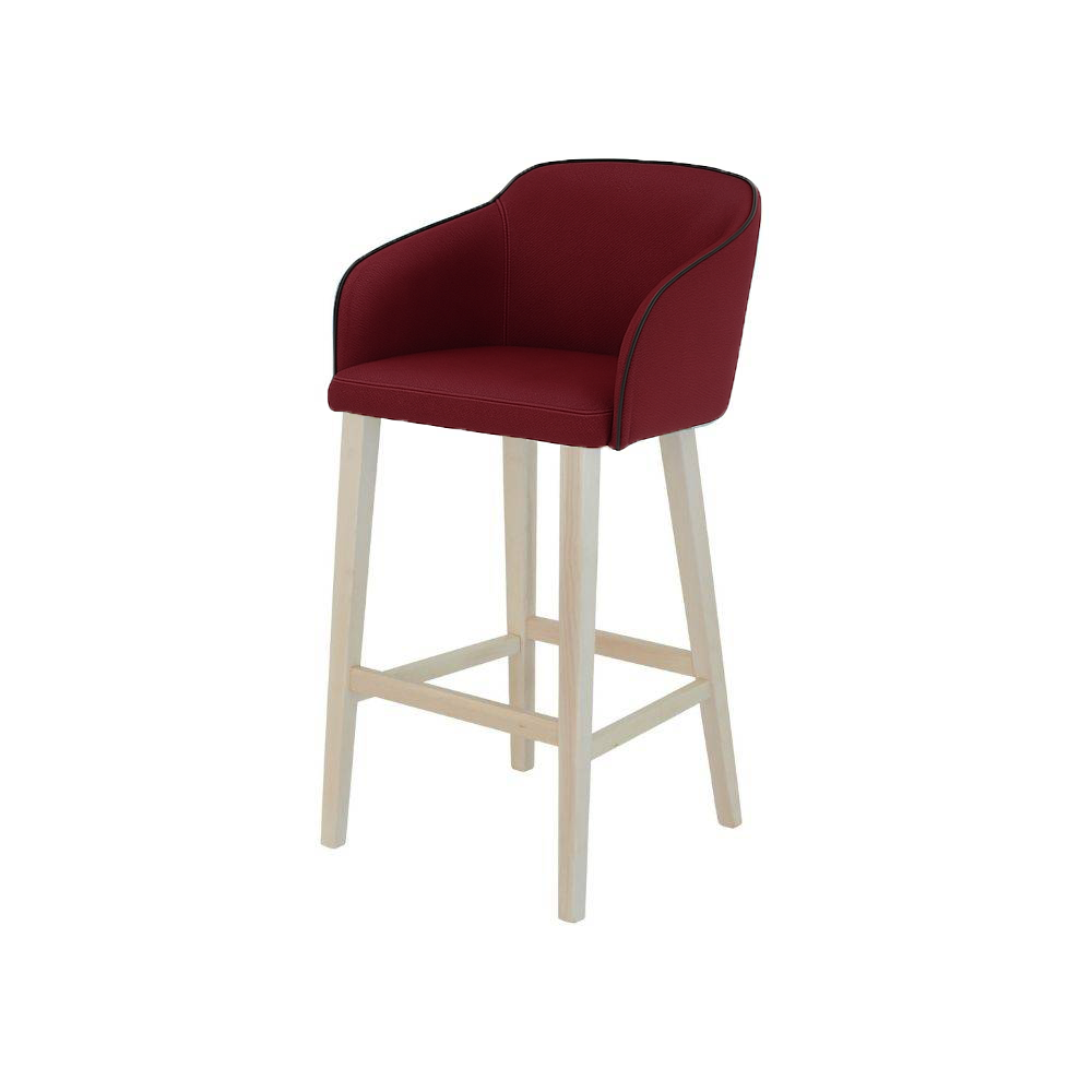Scaun bar piele naturala BEJ | model CROCO