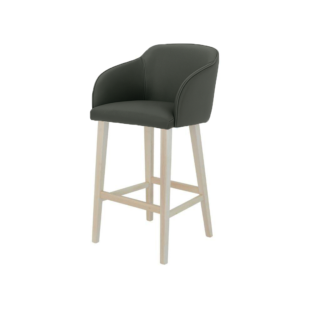 Scaun bar piele GALBENA | model CROCO