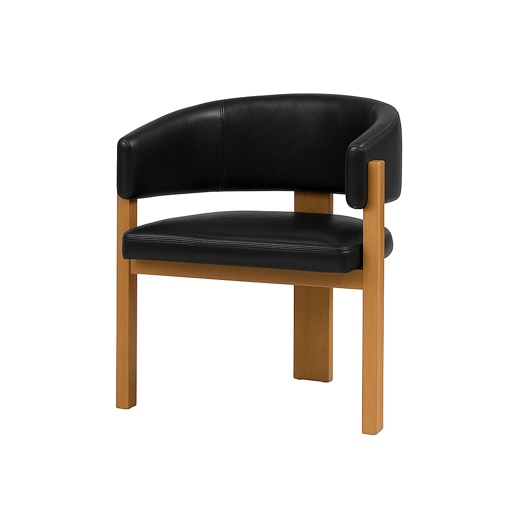 Scaun piele NEAGRA | model MAREI