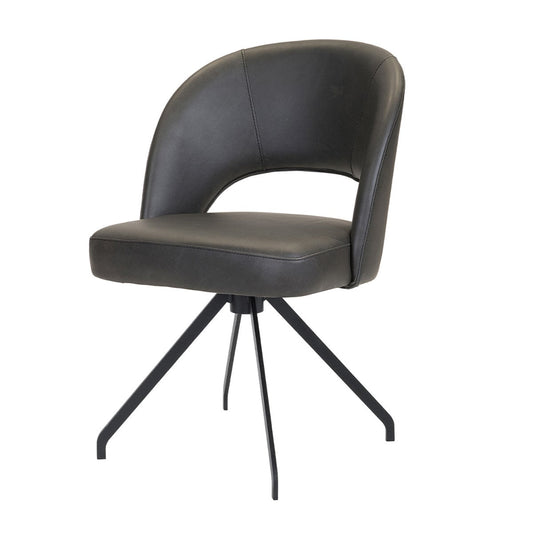 Scaun piele NEAGRA | model ZANCA