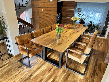 Scaun birou fara roti din piele de bivol ✔ model BADSAAL